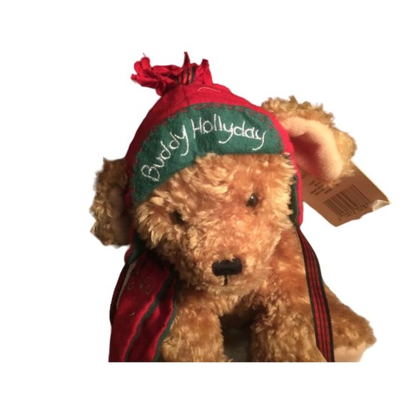 Hallmark Stuffed Plush Christmas “Buddy Hollyday” Brown Puppy Dog 9” - Picture 3 of 14